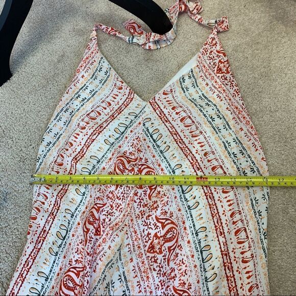 OLIVACEOUS White multicoloured halter low back maxi dress Sz S NWT - Picture 11 of 12